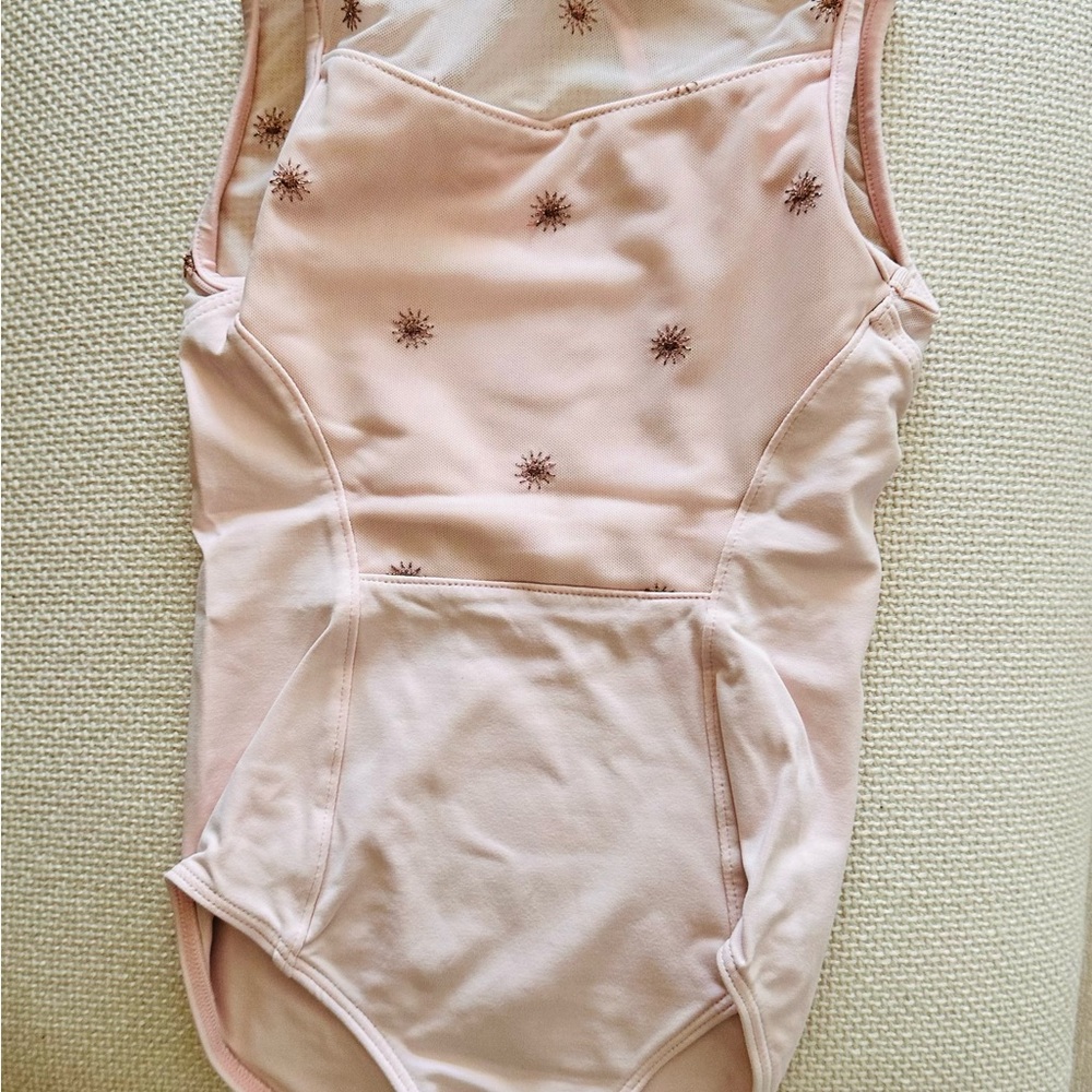 Bloch Light Pink Star Embroidered Dance Leotard